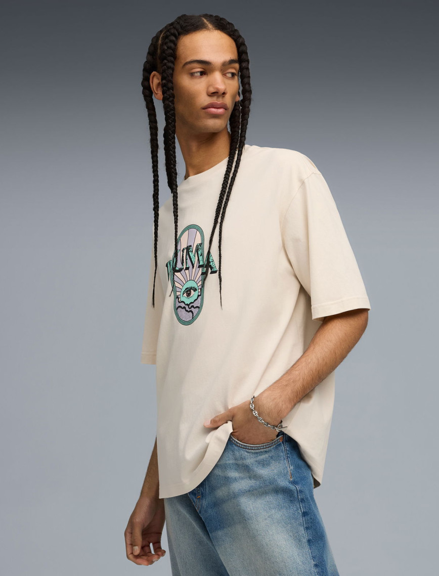 Puma Graphic Erkek Krem T-Shirt Puma Graphic Erkek Krem T-Shirt