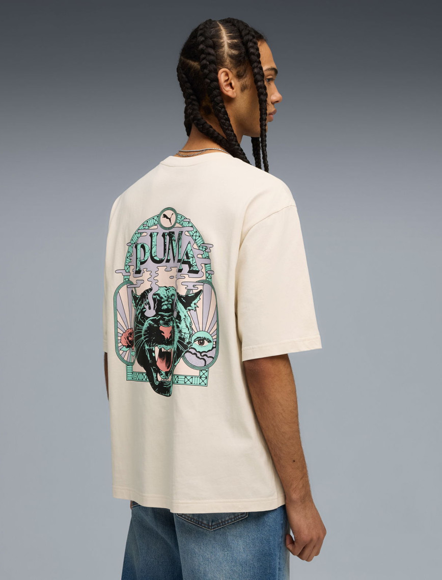 Puma Graphic Erkek Krem T-Shirt Puma Graphic Erkek Krem T-Shirt