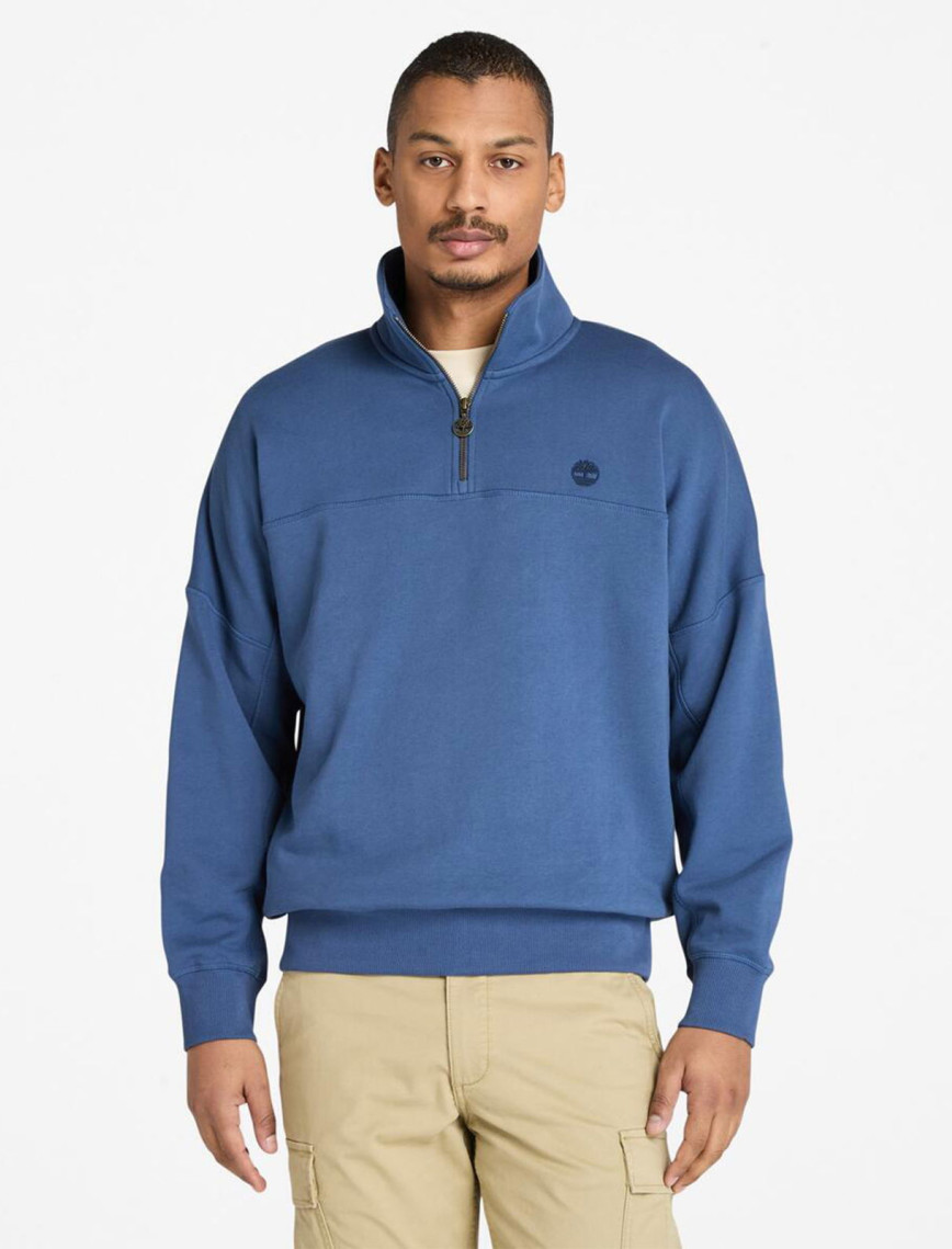 Timberland Erkek Koyu Mavi Çeyrek Fermuarlı Sweatshirt Timberland Erkek Koyu Mavi Çeyrek Fermuarlı Sweatshirt