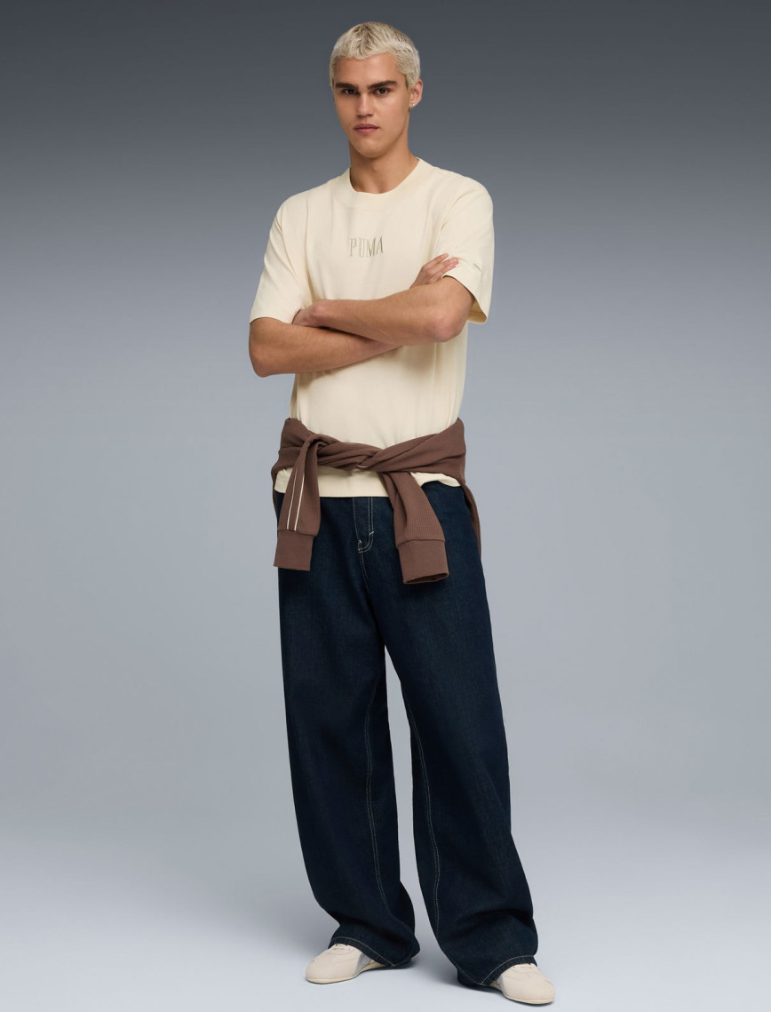 Puma Essentials Graphic Boxy Unisex Krem T-Shirt Puma Essentials Graphic Boxy Unisex Krem T-Shirt