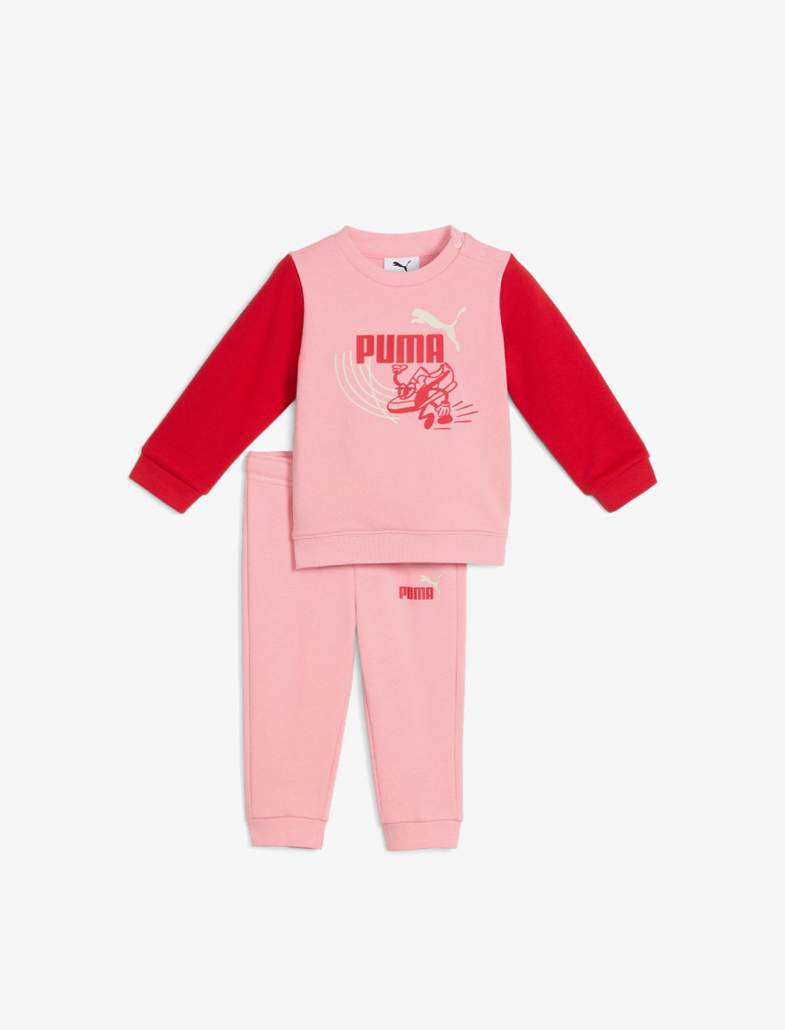 Puma Minicats Little Runners Çocuk Krem Eşofman Takımı