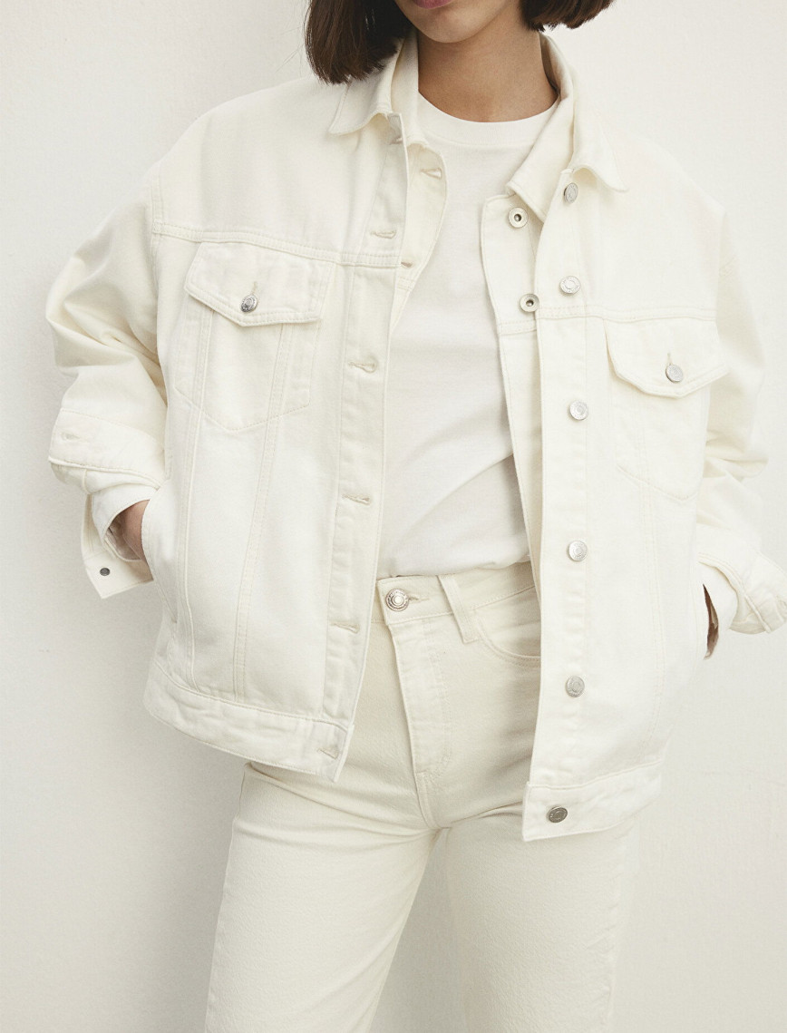 Mavi Luna 90lar Kırık Beyaz Jean Ceket 1110177-84112