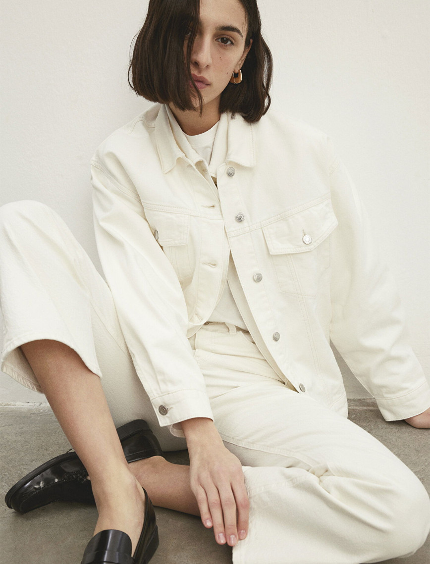 Mavi Luna 90lar Kırık Beyaz Jean Ceket 1110177-84112