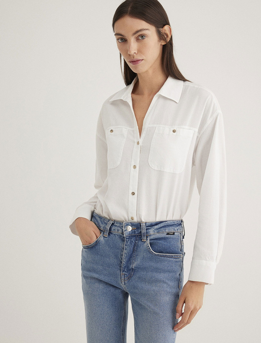 Mavi Haki Gömlek Regular Fit / Normal Kesim 1210985-80697 Mavi Haki Gömlek Regular Fit / Normal Kesim 1210985-80697