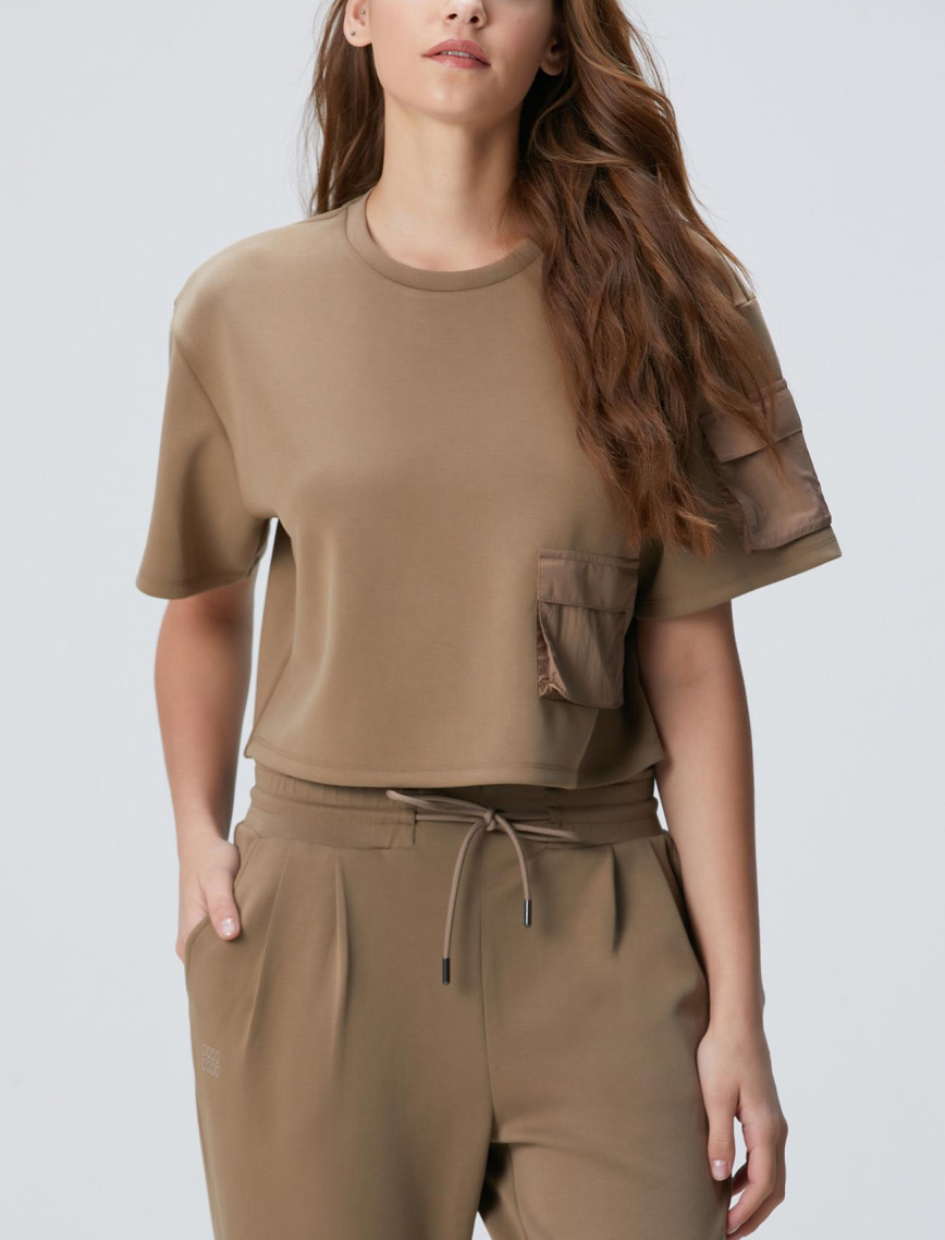 Network Kadın Haki Modal Karışımlı T-shirt Network Kadın Haki Modal Karışımlı T-shirt