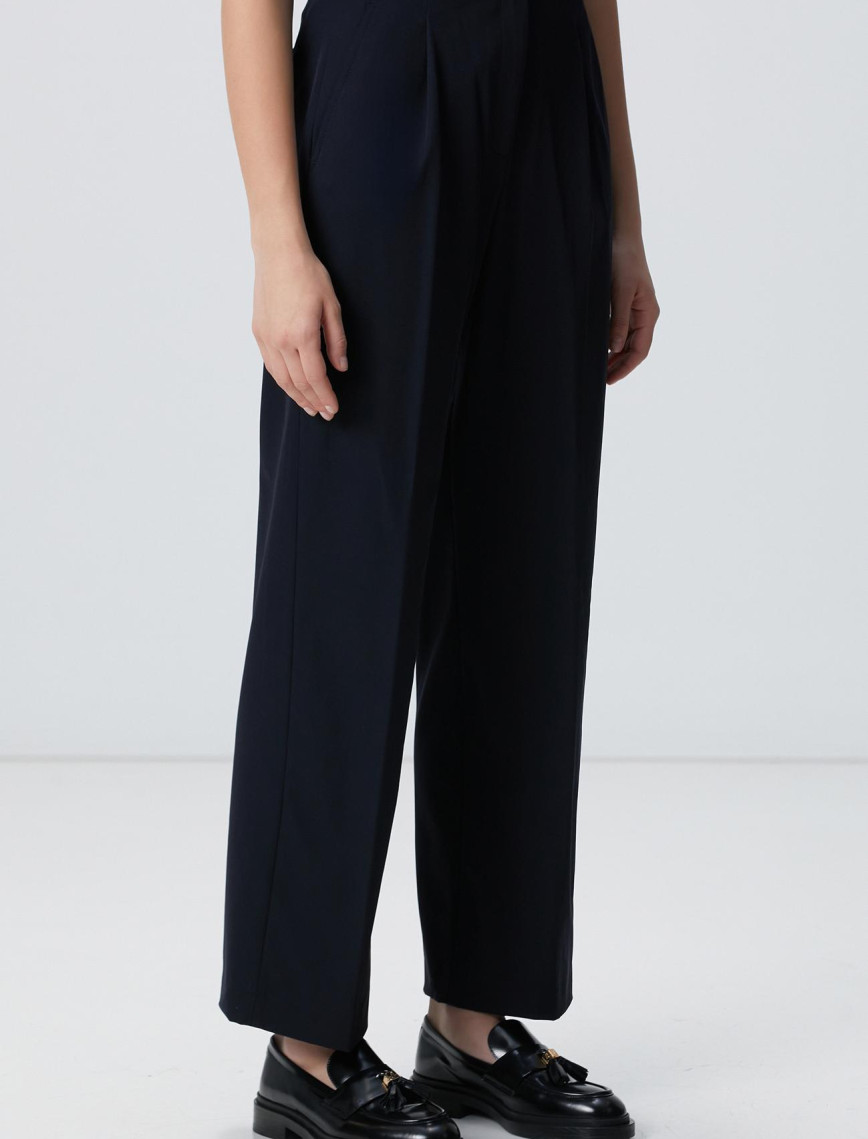 Network Kadın Lacivert Geniş Paça Basic Pantolon Network Kadın Lacivert Geniş Paça Basic Pantolon