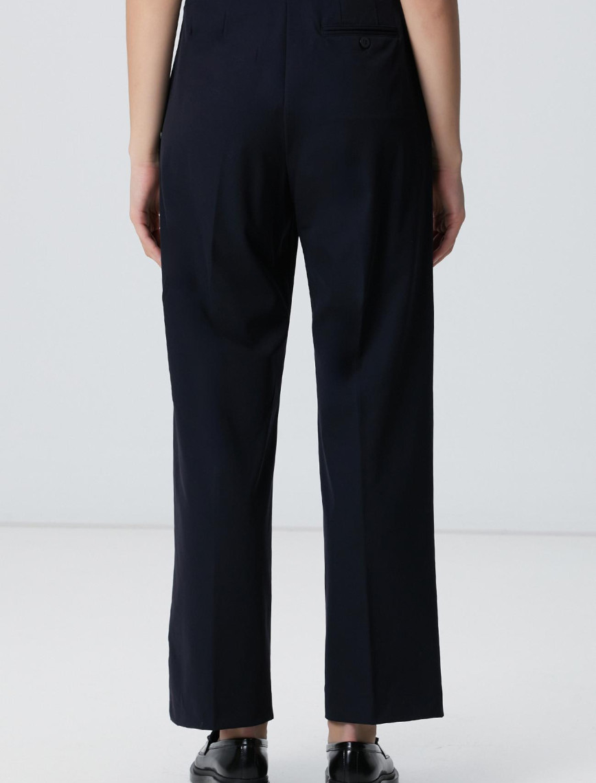 Network Kadın Lacivert Geniş Paça Basic Pantolon Network Kadın Lacivert Geniş Paça Basic Pantolon