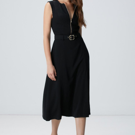 Network Kadın Siyah Midi Elbise Network Kadın Siyah Midi Elbise