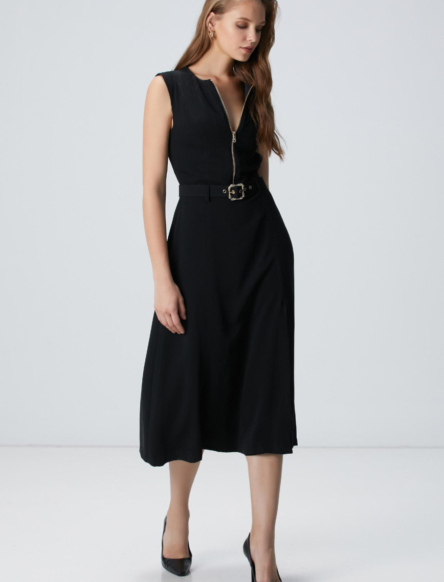 Network Kadın Siyah Midi Elbise Network Kadın Siyah Midi Elbise