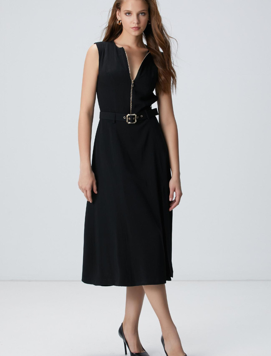 Network Kadın Siyah Midi Elbise Network Kadın Siyah Midi Elbise