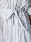 Network Kadın Kırık Beyaz Kuşak Bağlamalı Çizgili Midi Gömlek Elbise Network Kadın Kırık Beyaz Kuşak Bağlamalı Çizgili Midi Gömlek Elbise