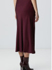 Network Kadın Bordo Midi Saten Etek Network Kadın Bordo Midi Saten Etek