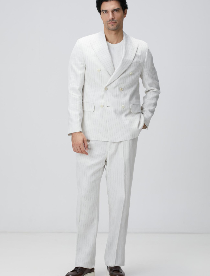 Network Erkek Beyaz Jakarlı Triko Kazak Network Erkek Beyaz Jakarlı Triko Kazak