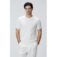 Network Erkek Beyaz Jakarlı Triko Kazak Network Erkek Beyaz Jakarlı Triko Kazak