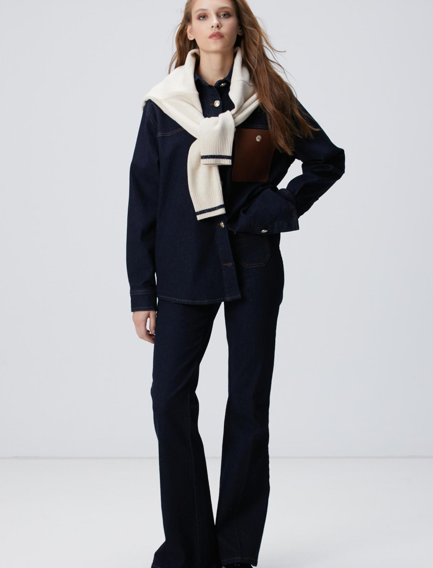 Network Kadın Mavi Denim Gömlek Network Kadın Mavi Denim Gömlek