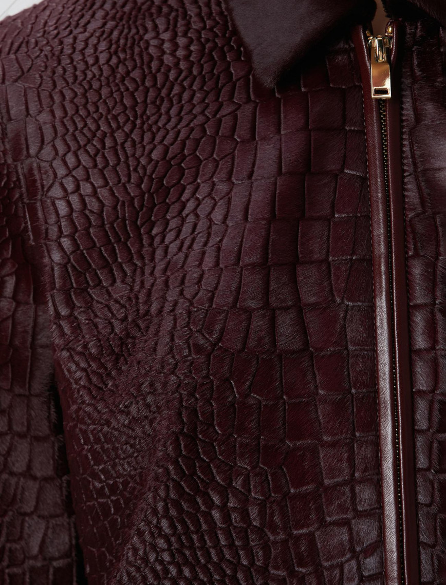 Network Kadın Vişne Limited Kroko Desenli Deri Mont Network Kadın Vişne Limited Kroko Desenli Deri Mont