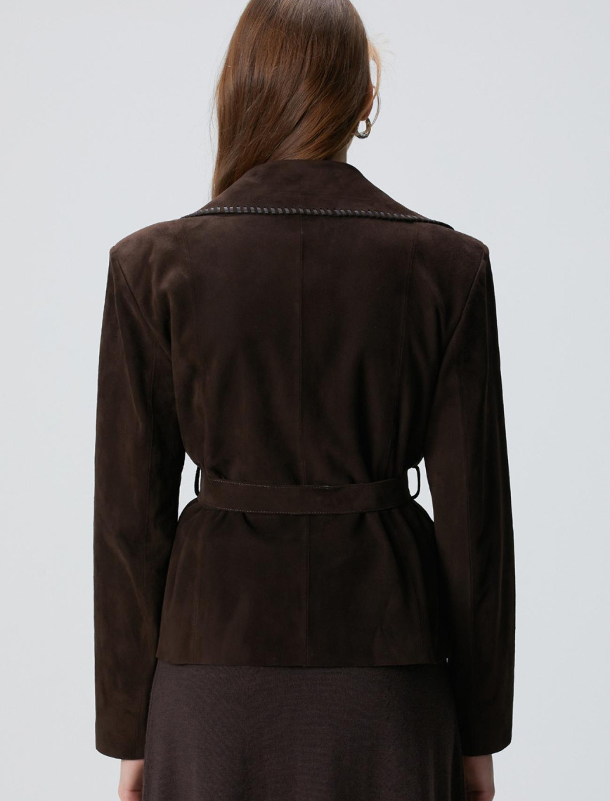 Network Kadın Acı Kahve Deri Ceket Network Kadın Acı Kahve Deri Ceket