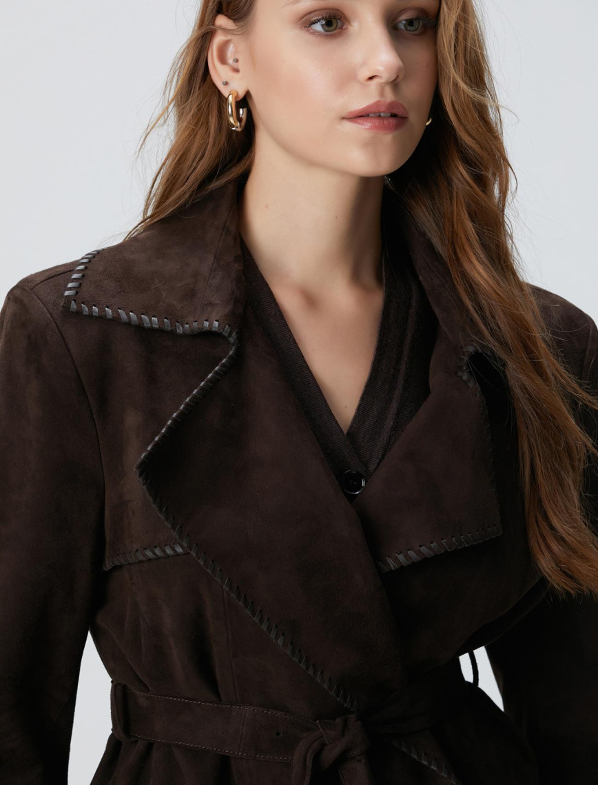 Network Kadın Acı Kahve Deri Ceket Network Kadın Acı Kahve Deri Ceket