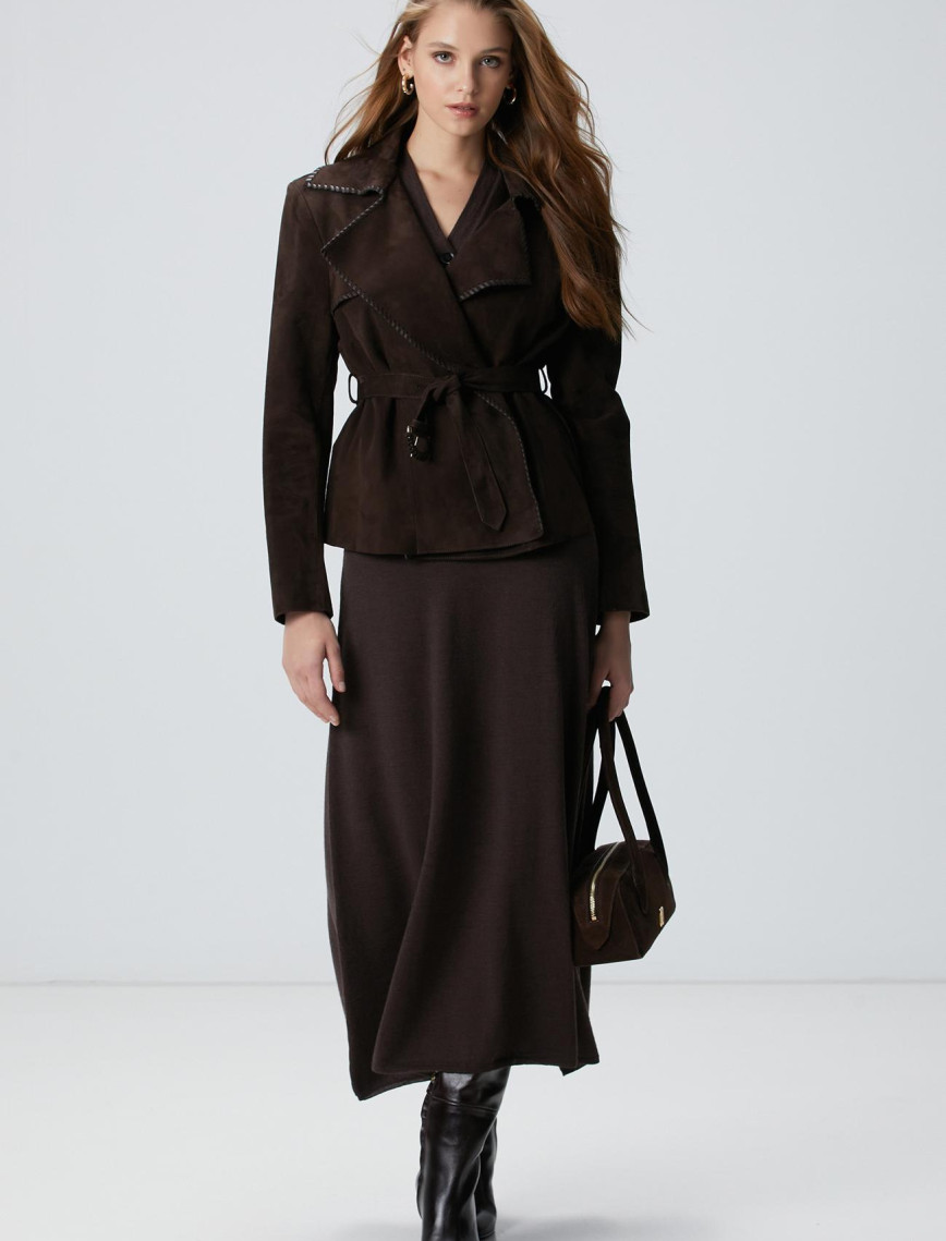 Network Kadın Acı Kahve Deri Ceket Network Kadın Acı Kahve Deri Ceket