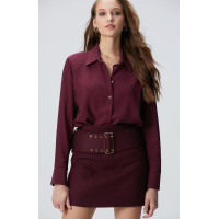Network Kadın Vişne Vatkalı Gömlek Network Kadın Vişne Vatkalı Gömlek