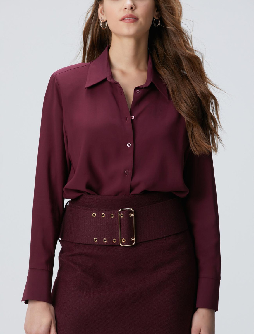 Network Kadın Vişne Vatkalı Gömlek Network Kadın Vişne Vatkalı Gömlek