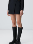 Network Kadın Siyah N-Tech Toka Detaylı Mini Etek