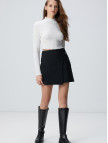 Network Kadın Siyah N-Tech Toka Detaylı Mini Etek