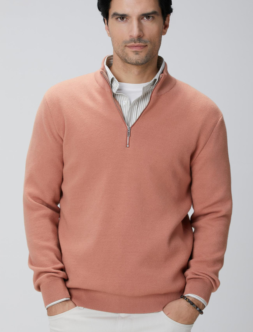 Network Erkek Siyah Dik Yaka Fermuarlı Triko Kazak Network Erkek Siyah Dik Yaka Fermuarlı Triko Kazak