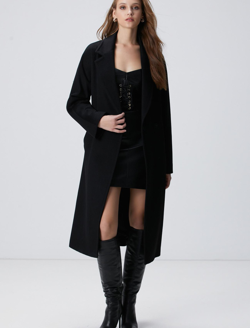 Network Kadın Limited Siyah Kaşmir Manto Network Kadın Limited Siyah Kaşmir Manto