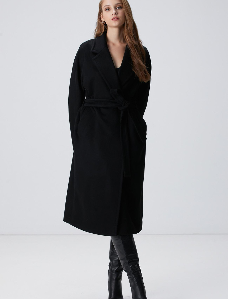 Network Kadın Limited Siyah Kaşmir Manto Network Kadın Limited Siyah Kaşmir Manto