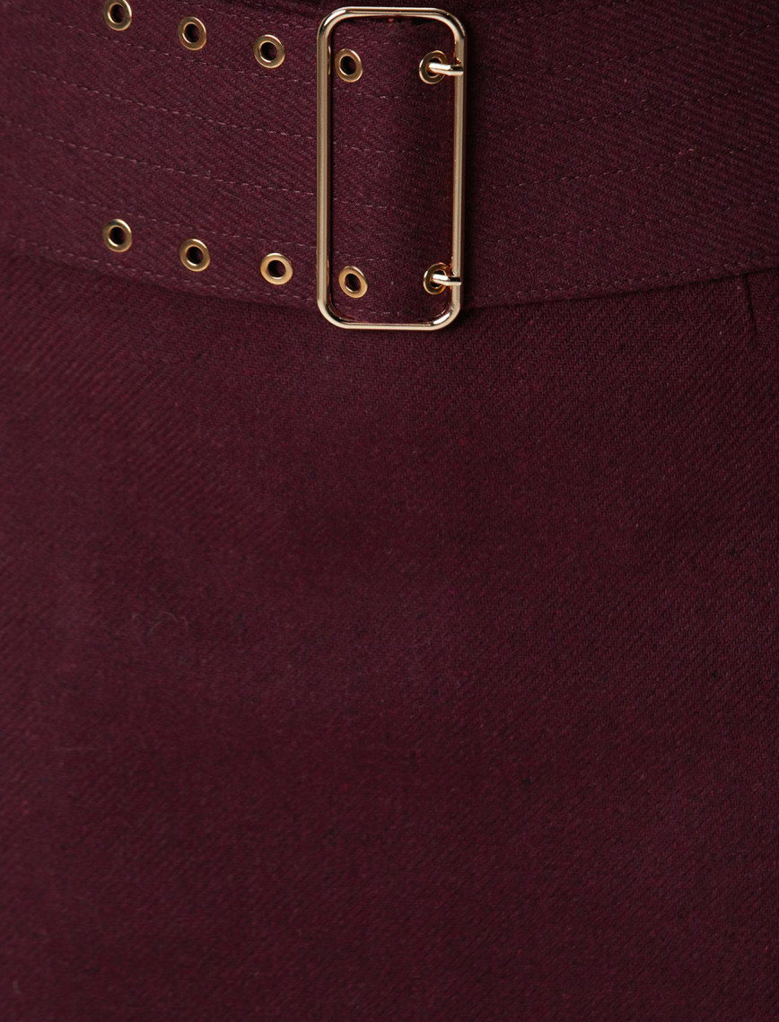 Network Kadın Vişne Yün Karışımlı Etek Network Kadın Vişne Yün Karışımlı Etek