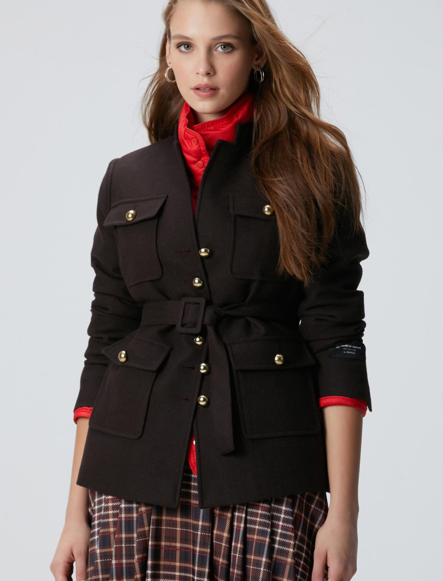 Network Kadın Acı Kahve Yün Karışımlı Ceket Network Kadın Acı Kahve Yün Karışımlı Ceket