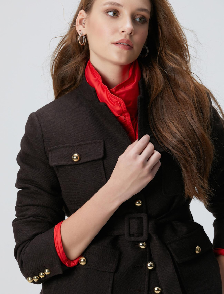 Network Kadın Acı Kahve Yün Karışımlı Ceket Network Kadın Acı Kahve Yün Karışımlı Ceket