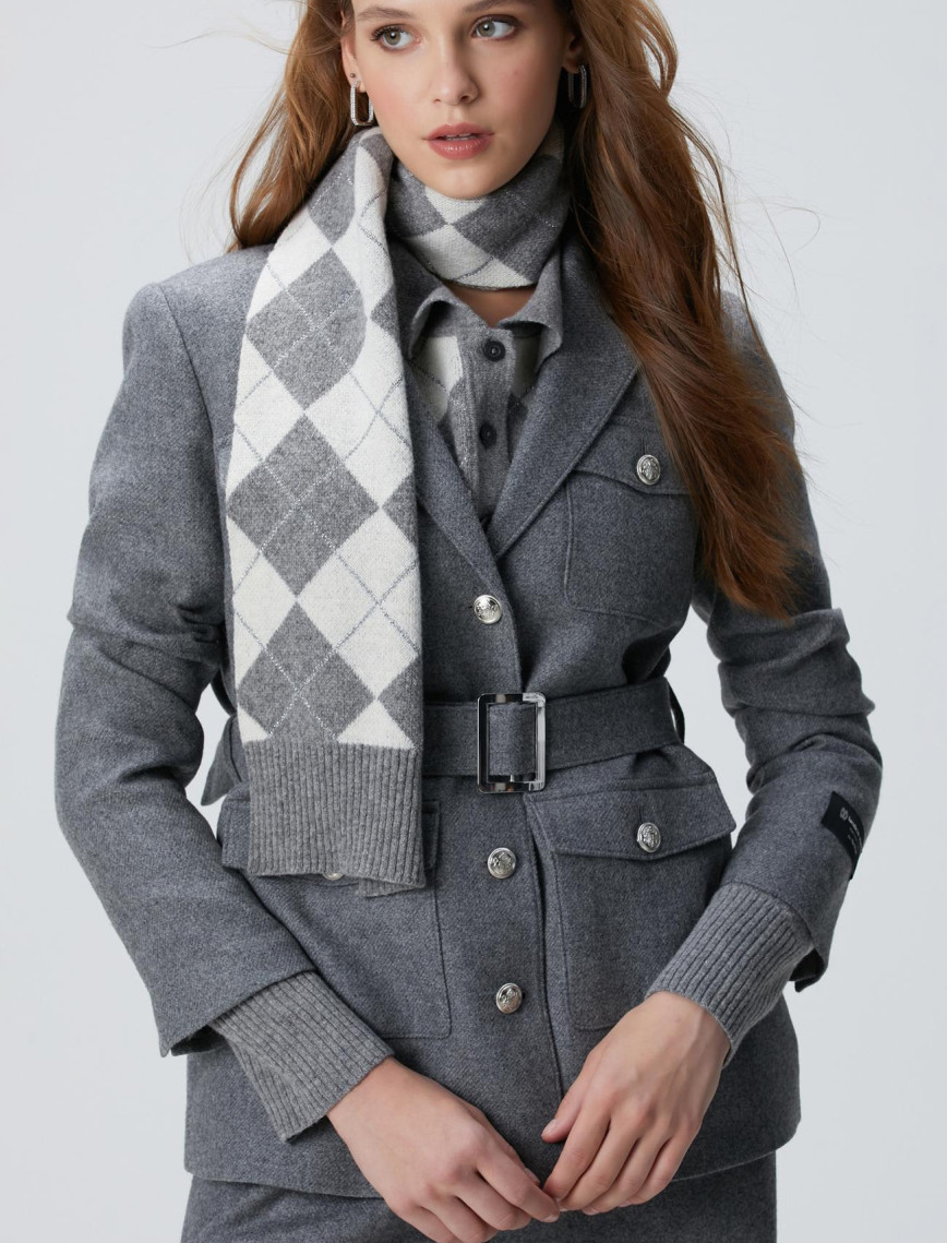 Network Kadın Gri Melanj Yün Karışımlı Ceket Network Kadın Gri Melanj Yün Karışımlı Ceket