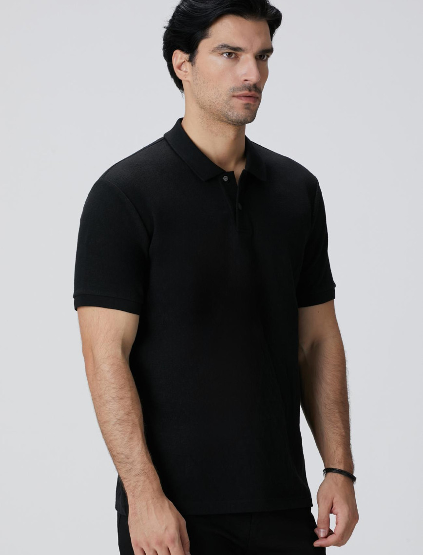 Network Erkek Siyah Polo Yaka T-shirt Network Erkek Siyah Polo Yaka T-shirt