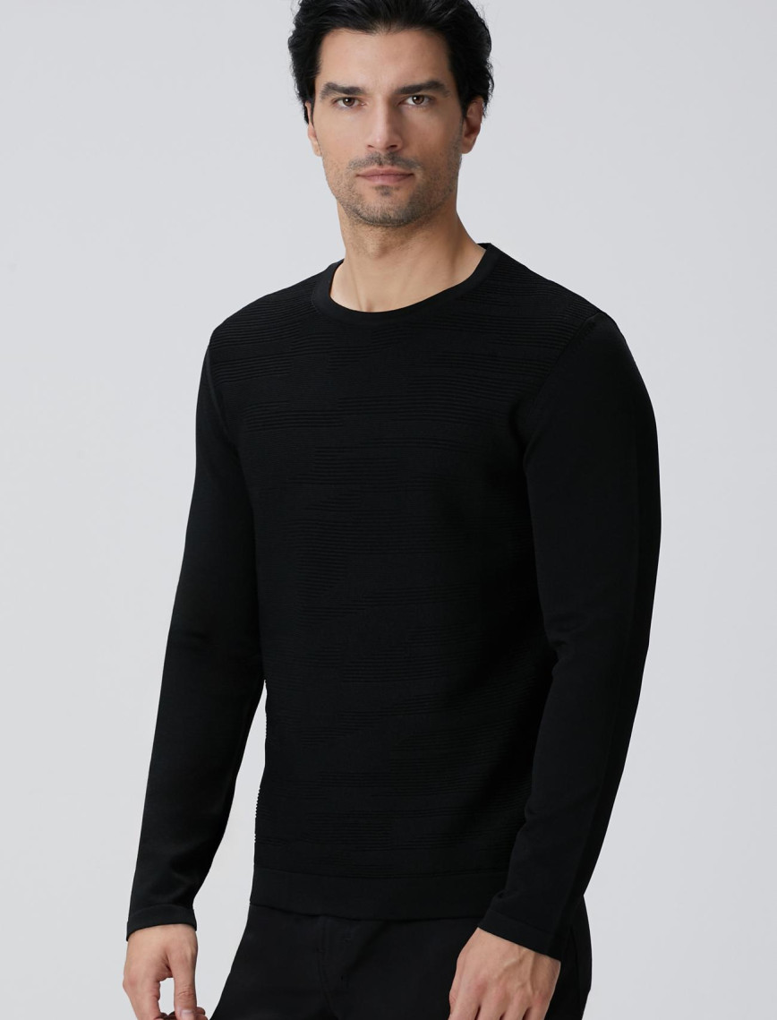 Network Erkek N-Tech Siyah Jakarlı Kazak Network Erkek N-Tech Siyah Jakarlı Kazak