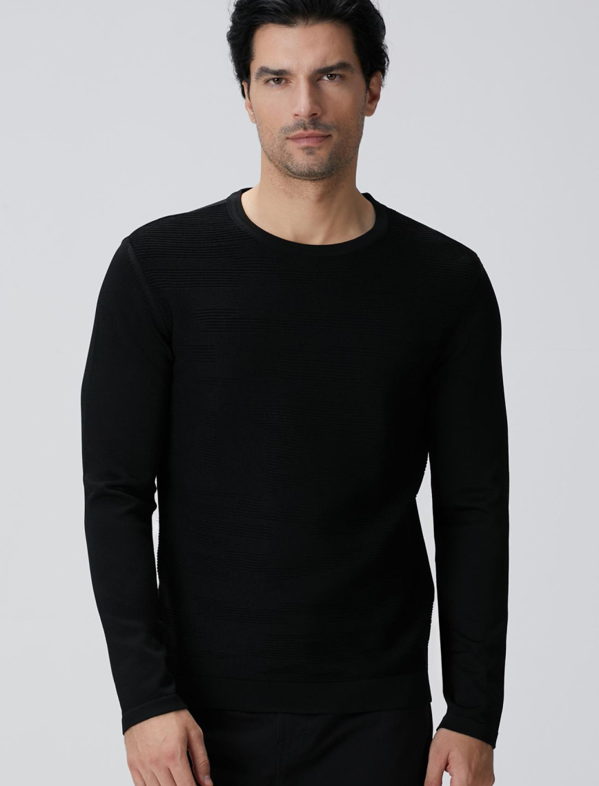 Network Erkek N-Tech Siyah Jakarlı Kazak Network Erkek N-Tech Siyah Jakarlı Kazak