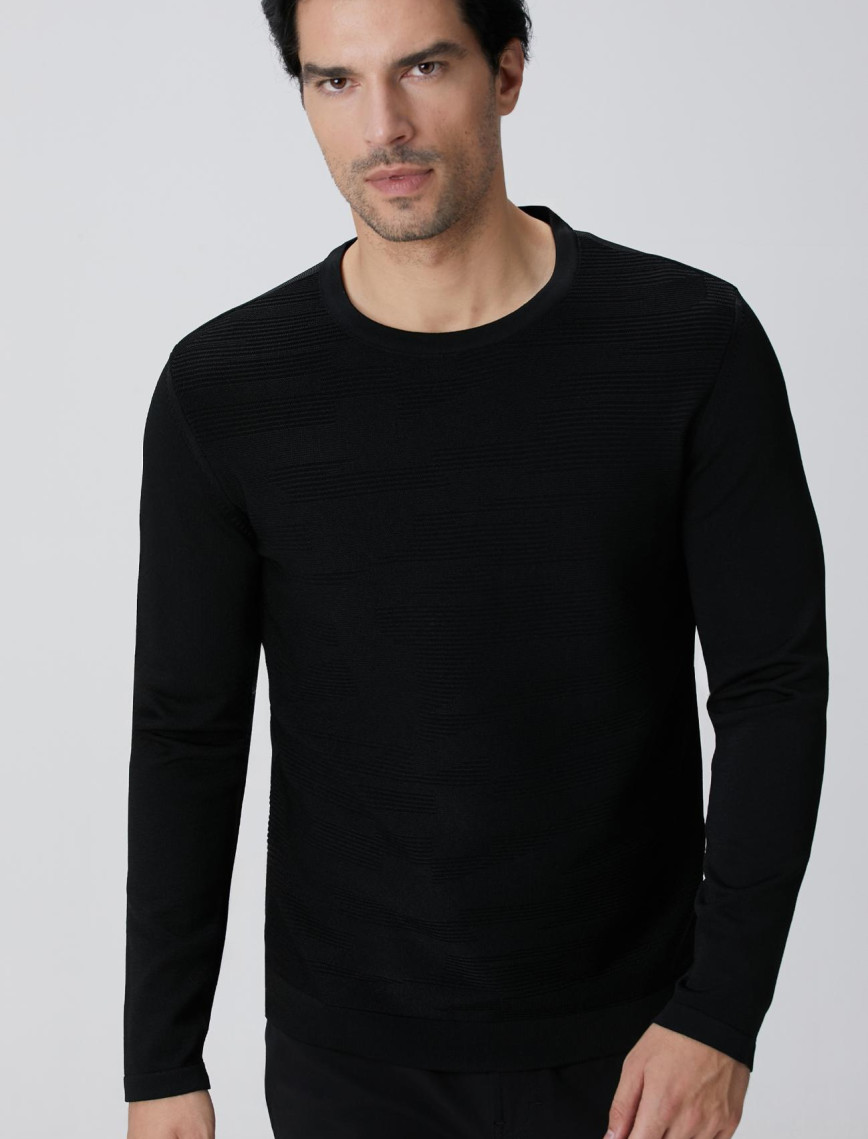 Network Erkek N-Tech Siyah Jakarlı Kazak Network Erkek N-Tech Siyah Jakarlı Kazak