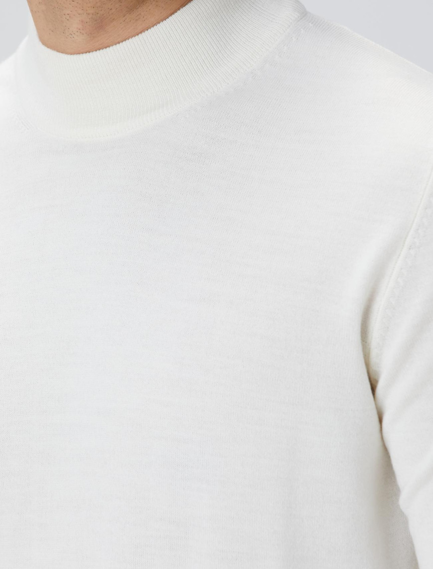 Network Erkek Beyaz Yün Karışımlı Kazak Network Erkek Beyaz Yün Karışımlı Kazak