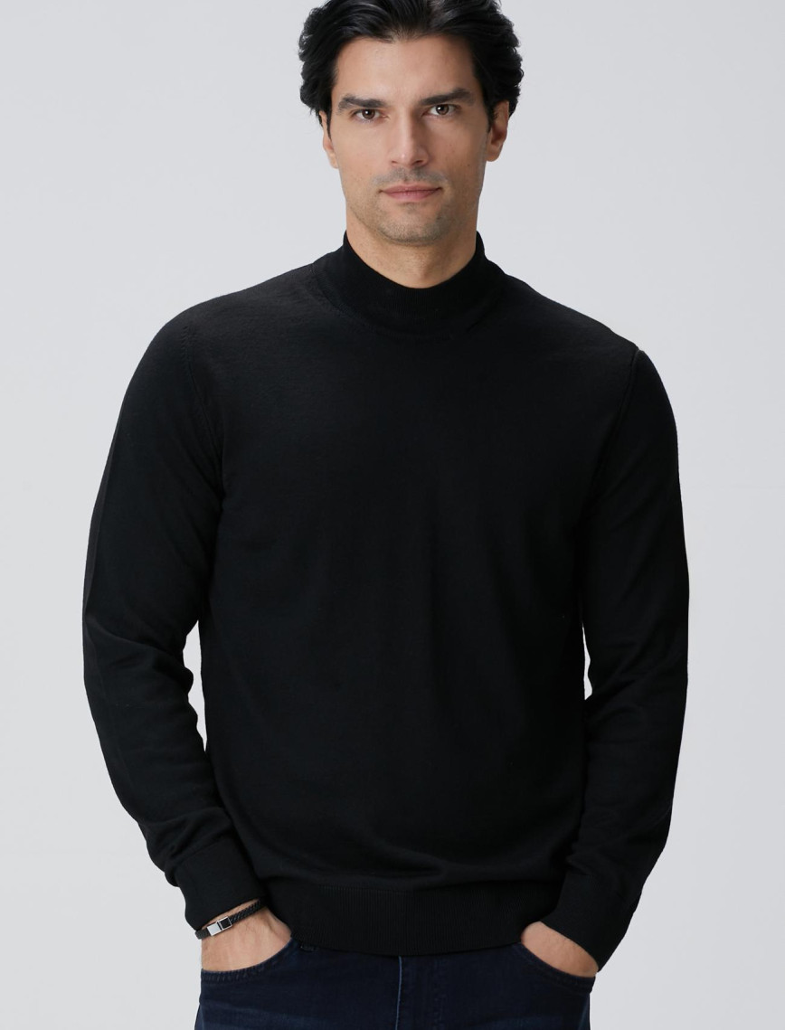 Network Erkek Siyah Yün Karışımlı Kazak Network Erkek Siyah Yün Karışımlı Kazak