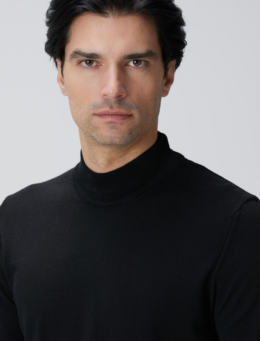 Network Erkek Siyah Yün Karışımlı Kazak Network Erkek Siyah Yün Karışımlı Kazak