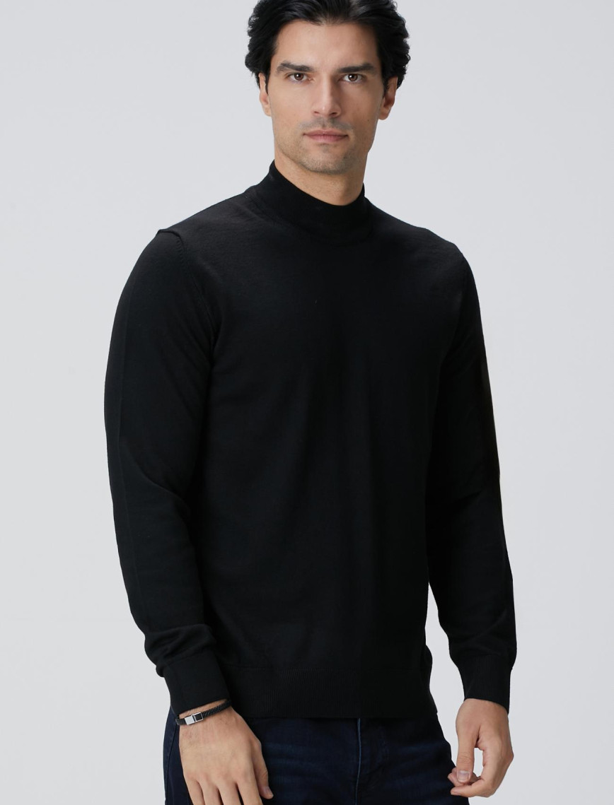 Network Erkek Siyah Yün Karışımlı Kazak Network Erkek Siyah Yün Karışımlı Kazak