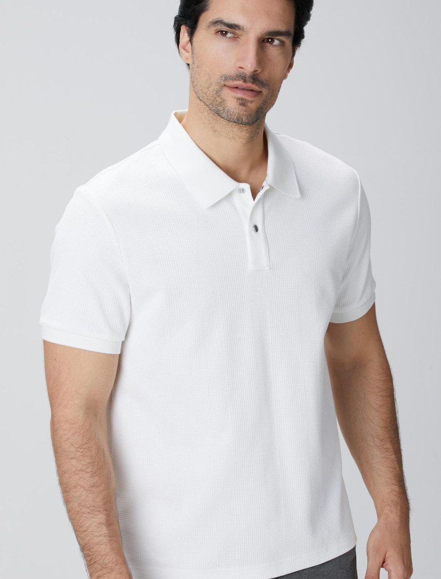 Network Erkek Beyaz Waffle Dokulu T-shirt Network Erkek Beyaz Waffle Dokulu T-shirt