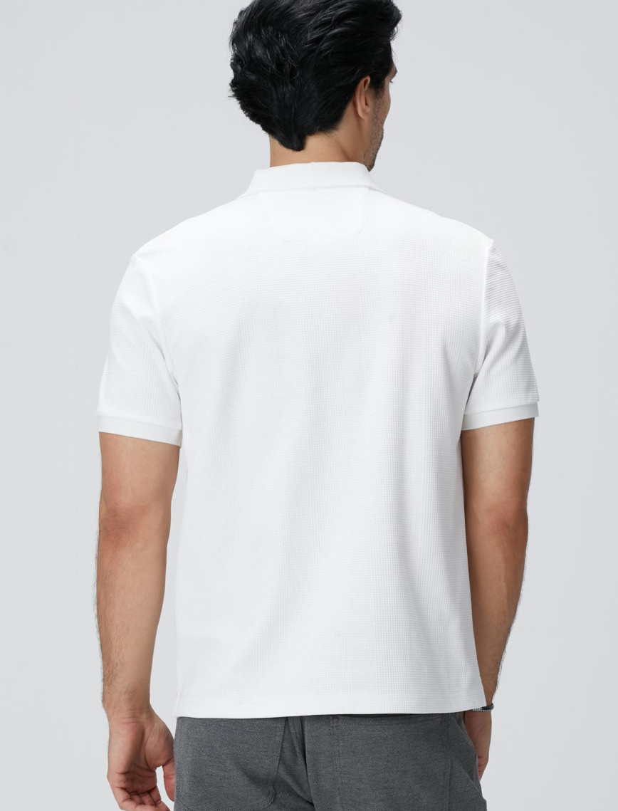 Network Erkek Beyaz Waffle Dokulu T-shirt Network Erkek Beyaz Waffle Dokulu T-shirt