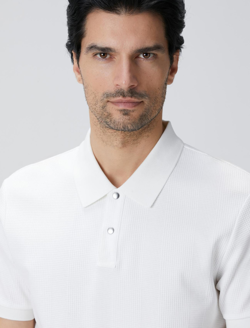 Network Erkek Beyaz Waffle Dokulu T-shirt Network Erkek Beyaz Waffle Dokulu T-shirt