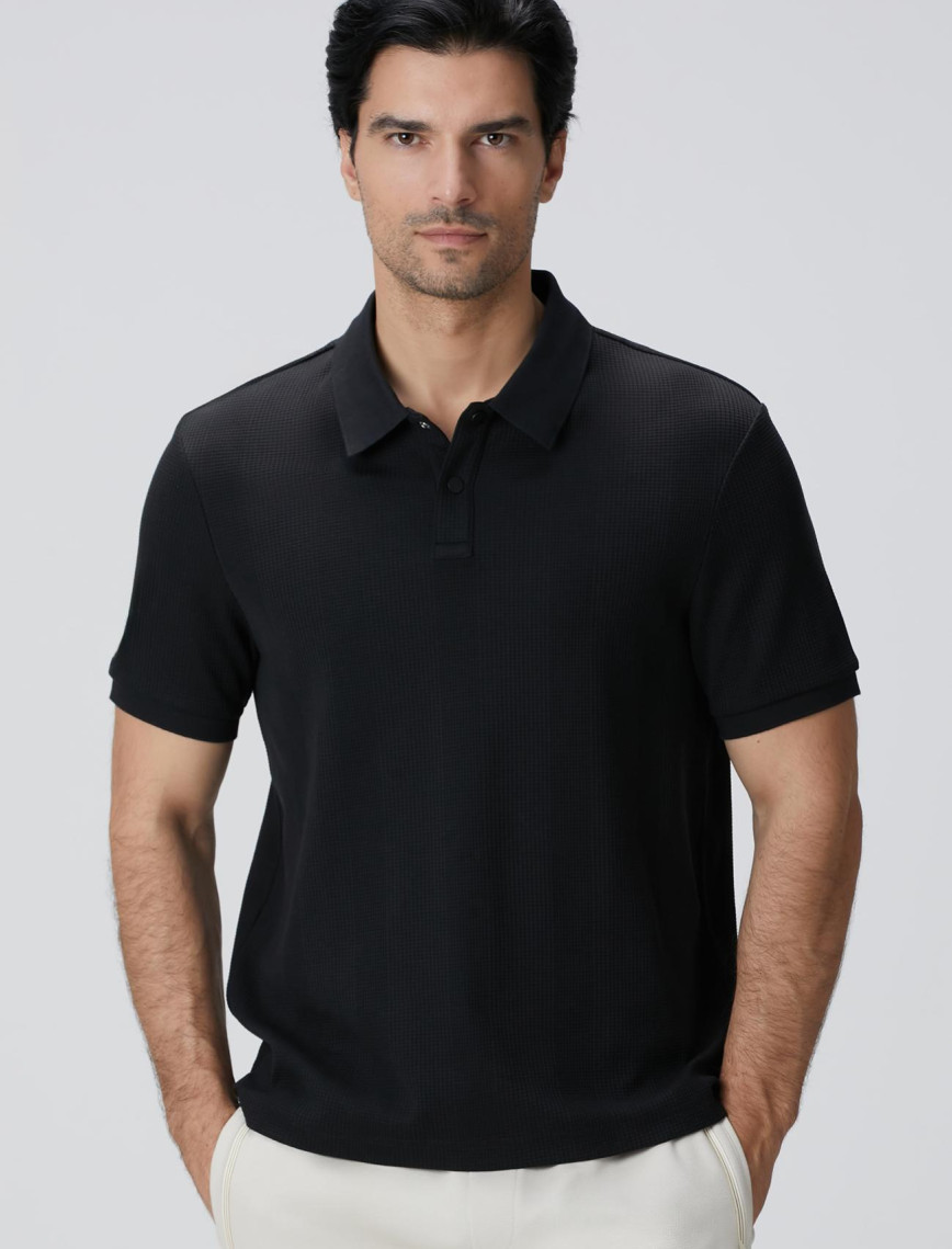 Network Erkek Siyah Waffle Dokulu T-shirt Network Erkek Siyah Waffle Dokulu T-shirt