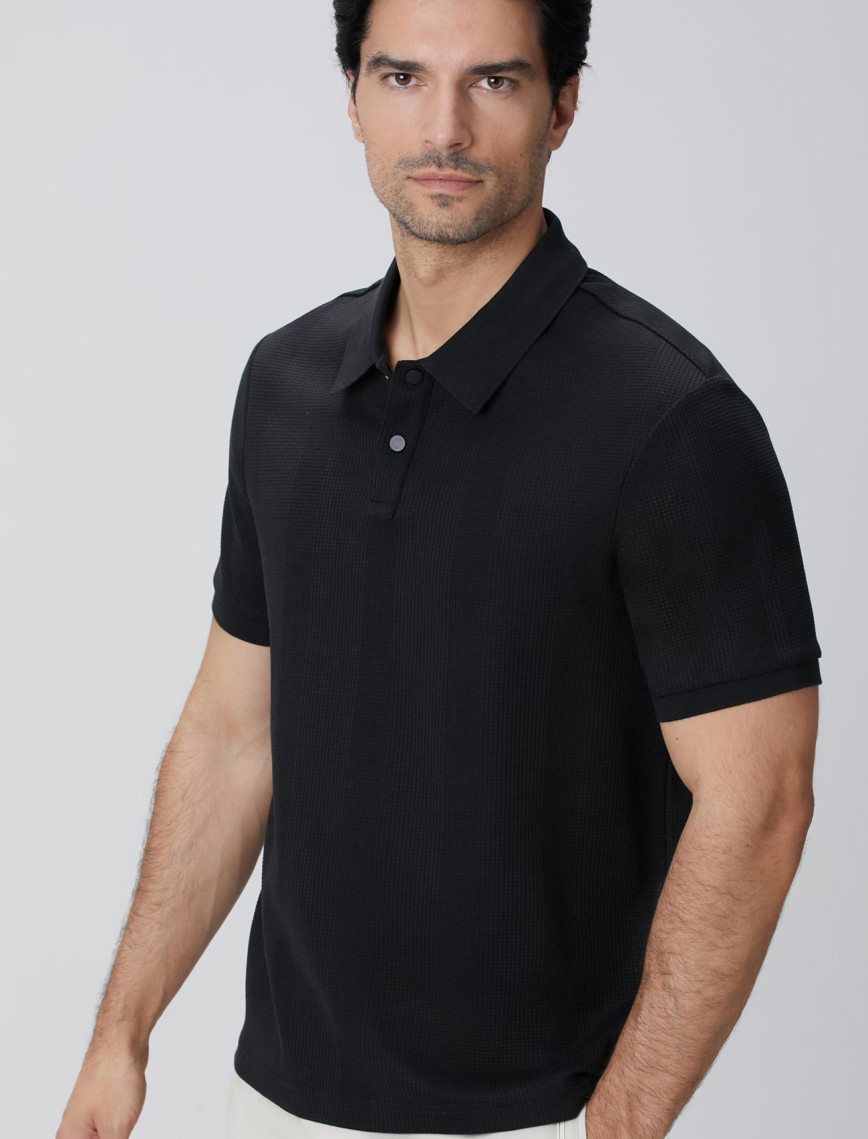 Network Erkek Siyah Waffle Dokulu T-shirt Network Erkek Siyah Waffle Dokulu T-shirt