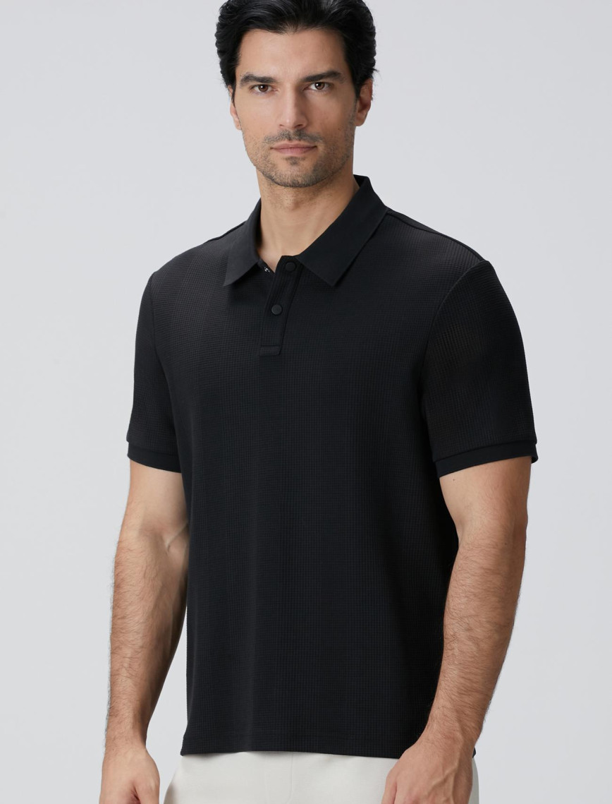 Network Erkek Siyah Waffle Dokulu T-shirt Network Erkek Siyah Waffle Dokulu T-shirt