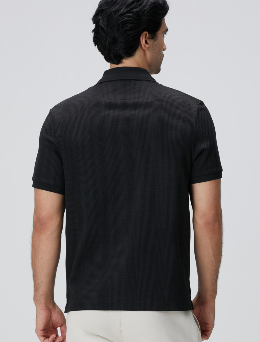 Network Erkek Siyah Waffle Dokulu T-shirt Network Erkek Siyah Waffle Dokulu T-shirt