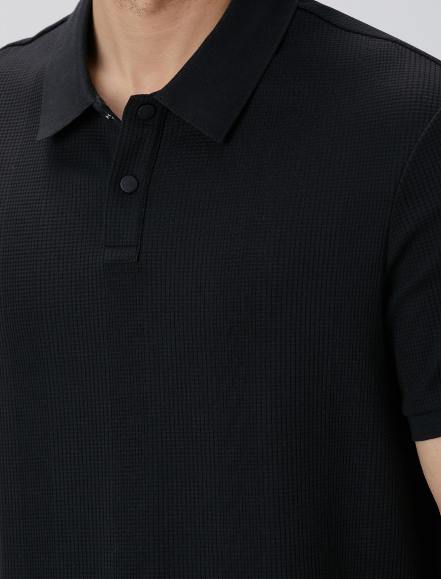 Network Erkek Siyah Waffle Dokulu T-shirt Network Erkek Siyah Waffle Dokulu T-shirt